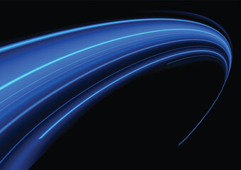 Modern abstract high-speed light motion effect on black background. vector illustration.