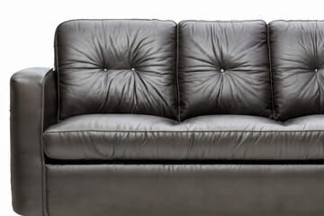 革張りソファー（leather sofa）- 黒（black）