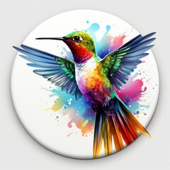 Obraz premium Hummingbird clipart on white background.