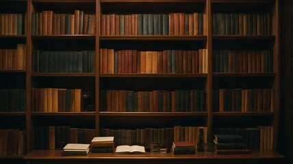 a Bookshelf stocked with reference material and book