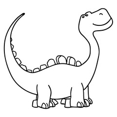 Naklejka premium Line Drawing of Dinosaur and mand\y other dinosaurs, types of dinosaur 