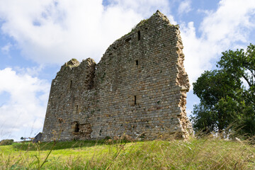 a view of the ruins of Thirlwall Castle on Hadrian's Wall Path,  near Greenhead, Northumberland, UK