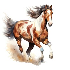 Obraz premium Horse running in watercolor design.