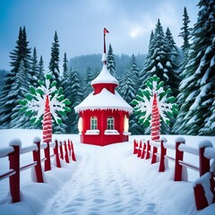 christmas tree in the snow