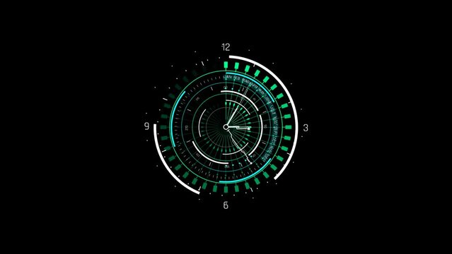 Digital style Time Element Animation Video with the appearance of a circle shape with green and white stripes