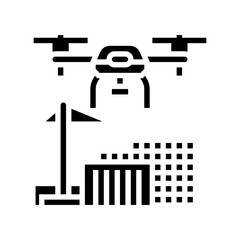 construction site drone glyph icon vector. construction site drone sign. isolated symbol illustration