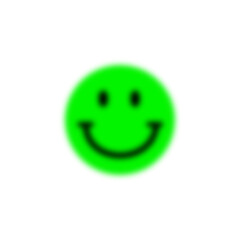 Y2K blurred green emoji with cool smiling