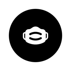 medical mask circular glyph icon