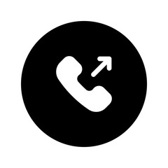 outcoming call circular glyph icon