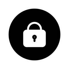 padlock circular glyph icon