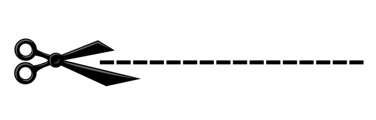 The scissors symbol with line.
