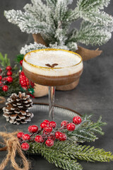 Christmas coffee drink with edible glitter
