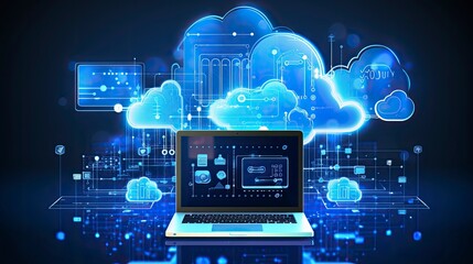 Abstract cloud computing technology concept.