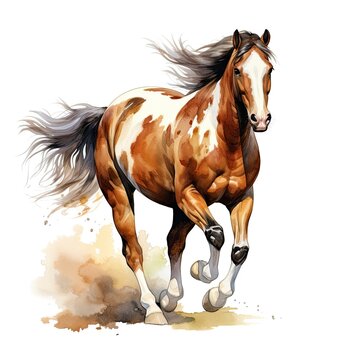 recommend clip art: Horse running in watercolor design.
