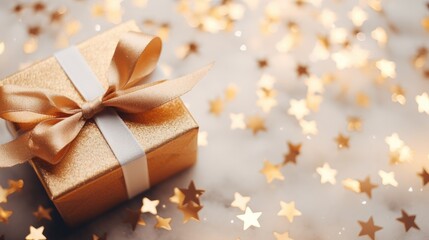 Obraz na płótnie Canvas Merry Christmas and a happy new year. Festive xmas background. Holiday Christmas Gift box