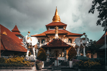 Complex of 5 Religious Sites in Nusa Dua. Puja Mandala serves as a perfect example of how 5 of Indonesia's major religions can live harmoniously side-by-side. Buddhist temple Vihara Buddha Guna. Bali