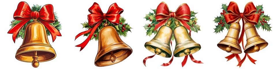 Set of Watecolor Christmas Bells