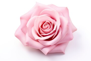 Pink rose isolated on white background.