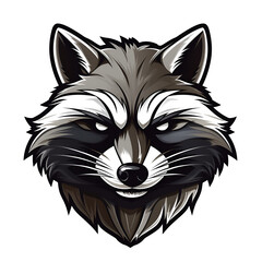 Racoon Vector Style Illustration Cartoon Style Racoon Logo White Background