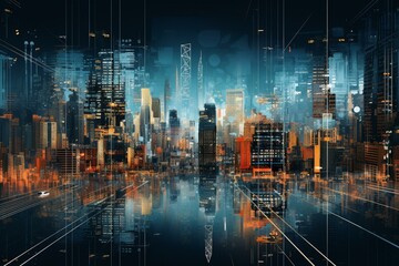 Artificial intelligence-created image showcasing urbanization. Generative AI