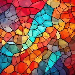 Fototapeta na wymiar Abstract rainbow background in stained glass style