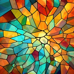 Abstract rainbow background in stained glass style