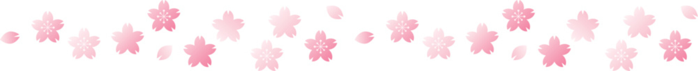 舞い散る桜のラインイラスト