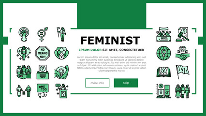 girl feminism female woman power landing web page vector. feminist movement, protest equality, gender freedom, women fight, rights fist hand girl feminism female woman power Illustration