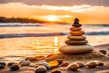 Cercles muraux Pierres dans le sable stones on the beach