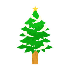 クリスマスツリー。フラットなベクターイラスト。
A Christmas tree. Flat designed vector illustration.