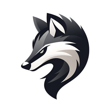 Skunk Vector Style Illustration Cartoon Style Logo White Background