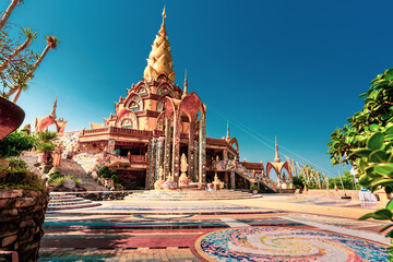 Thailand temple Wat Phra Thart Pha Sorn Kaew in the north part of Thailand with amazing big buddha statue and wonderful architecture. Beautiful Landmark of Asia, Asian culture and religion