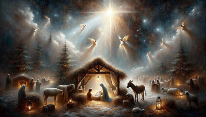 A Miracle in Bethlehem: The Nativity Christmas Story - obrazy, fototapety, plakaty