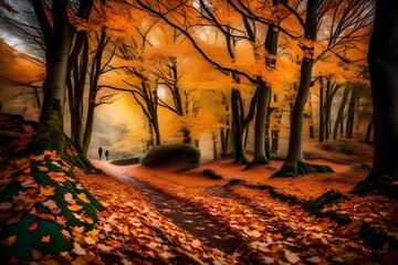 autumn in the woods, autumn in the park