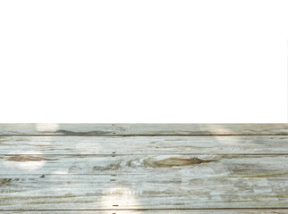 Fototapeta premium empty nature wooden table top isolated on transparent background