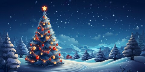 Merry Christmas and Happy New Year Background.