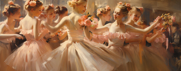 Closeup of ballerinas dancing image