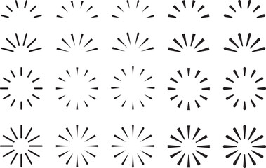 パッと消える消滅の強調マークのベクターイラストセット