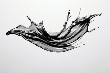 Graphic Resources. Dark liquid alloy splash isolated on white background