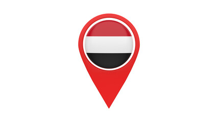 Location mark with country flag (Yemen)
