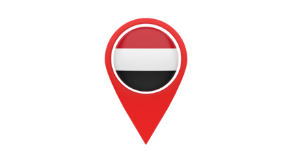 Location mark with country flag (Yemen)