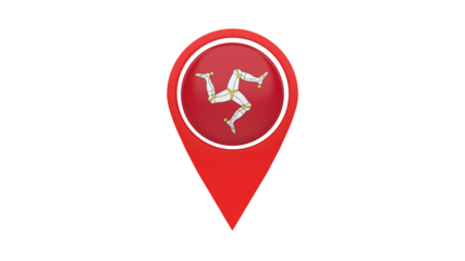 Location mark with country flag (Isle of man)