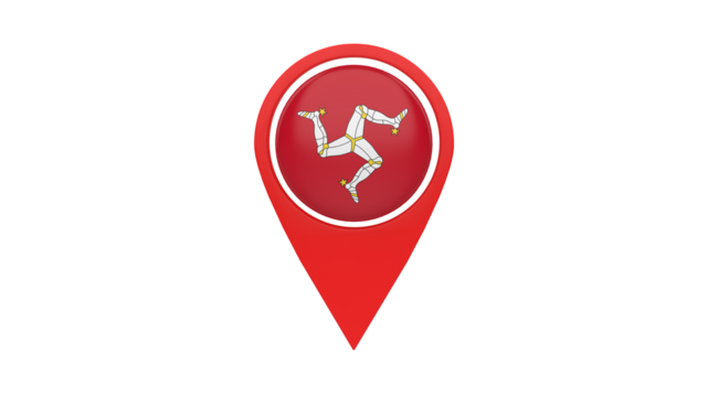 Location mark with country flag (Isle of man)