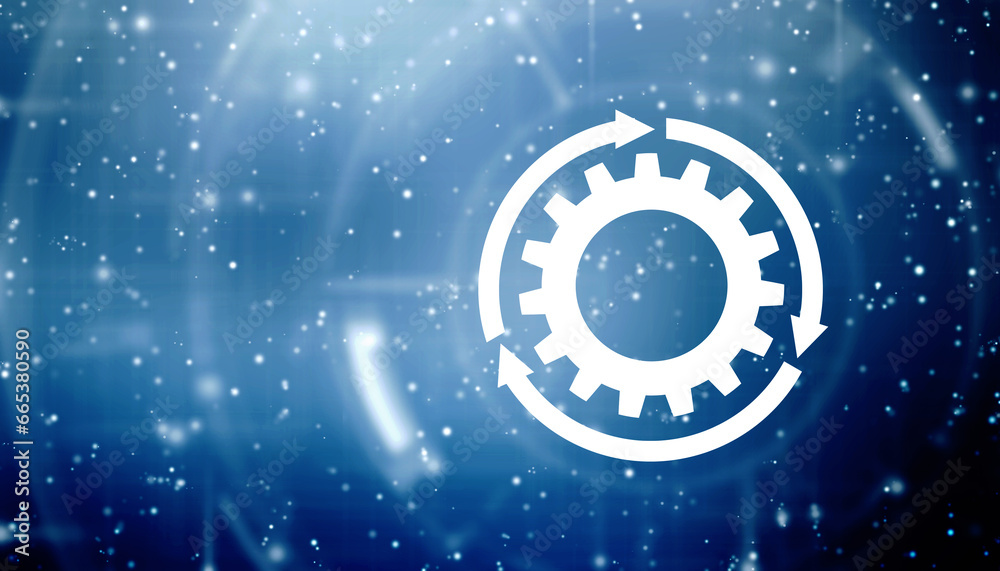 Poster update icon with binary codes on technology abstract background, update system upgrade software vers