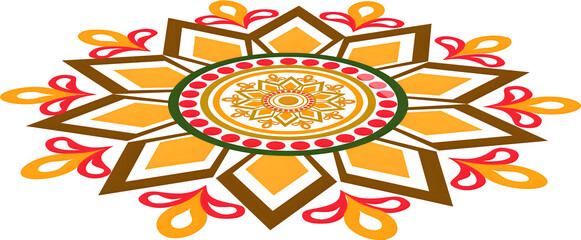 Flat Illustration of Beautiful and Colourful Mandala Design Element.