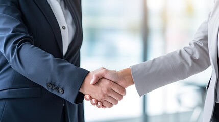 Professional Agreement. A Successful Interview Handshake.