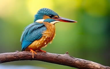 The common kingfisher wetlands bird colored feathers from different birds.