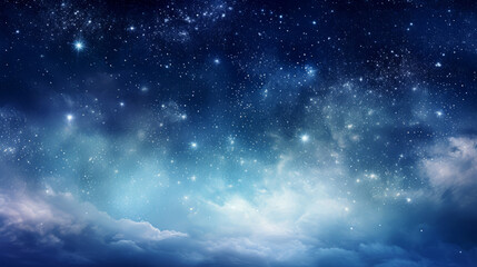Starry night with clouds background