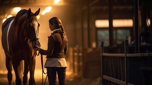 Regal Horse and Rider.  Equestrian Elegance - Powered by Adobe