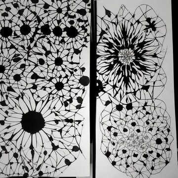 black and white floral background representing the fragmented sense of self often associated with certain mental health conditions.